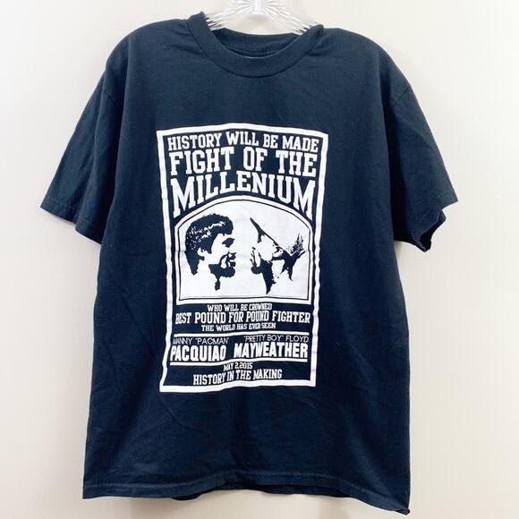 Boxing Pacquiao vs Mayweather Black/White T-Shirt - Picture 1 of 5
